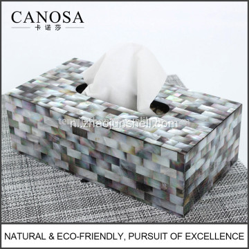 Hot Sale zwarte moeder van de parel Tissue Box houder